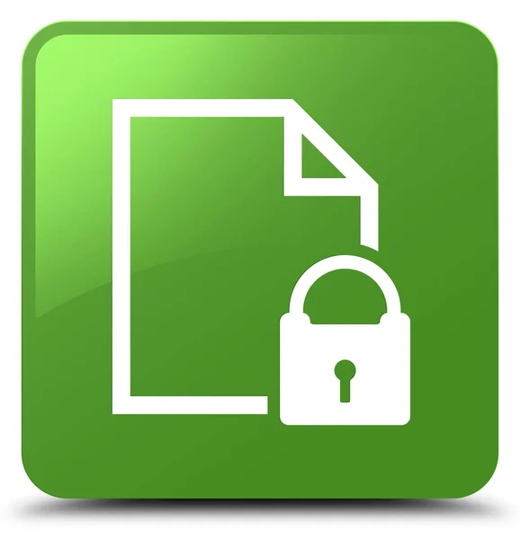 Beveiligd document zachte groene vierkante knoop van het pictogram — Stockfoto