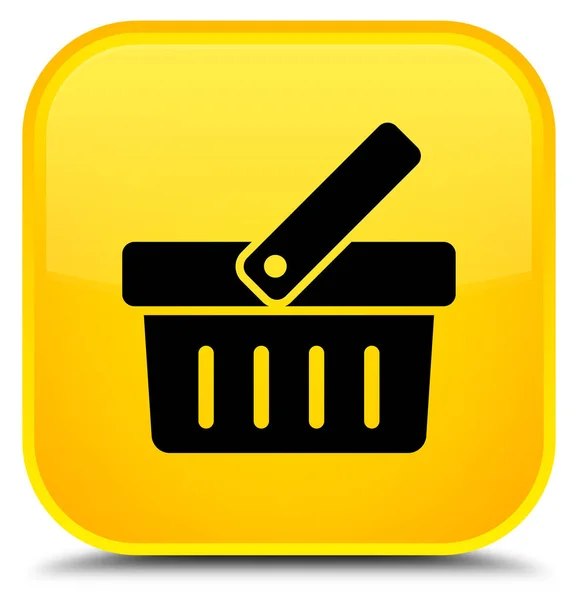 Shopping cart icon special yellow square button — Stock Photo, Image