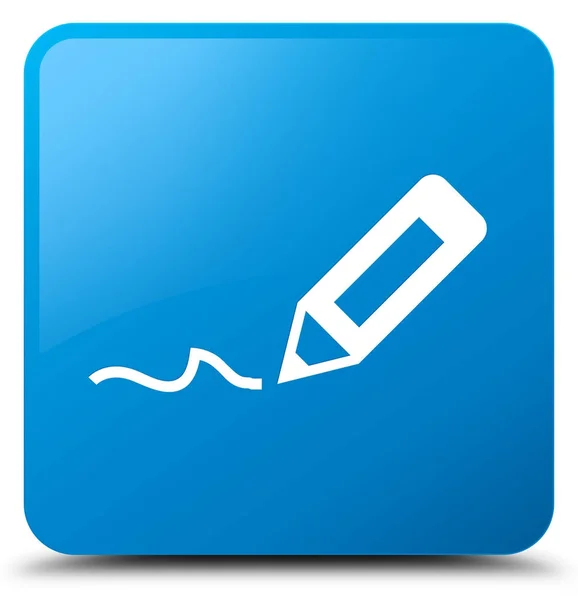 Zarejestruj się ikona cyan niebieski przycisk kwadrat — Zdjęcie stockowe