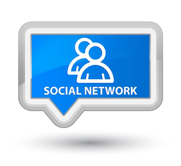 Social network (group icon) prime cyan blue banner button