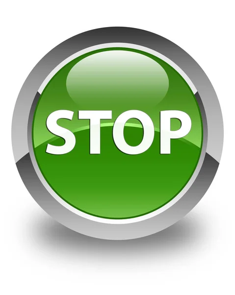 Pare o botão redondo verde macio brilhante — Fotografia de Stock