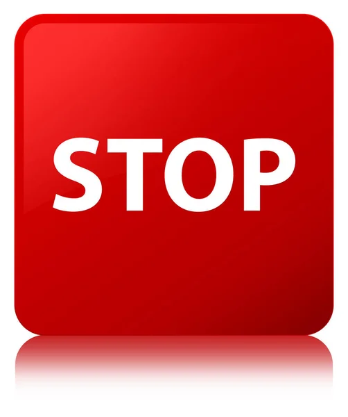 Stop red square button — Stock Photo, Image