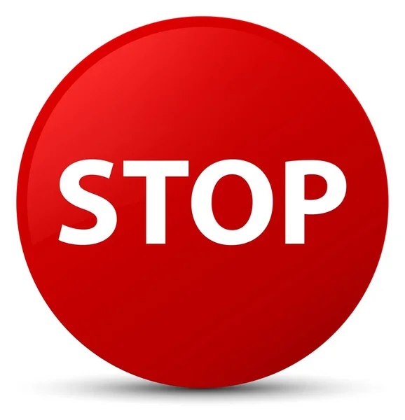 Stop pulsante rotondo rosso — Foto Stock