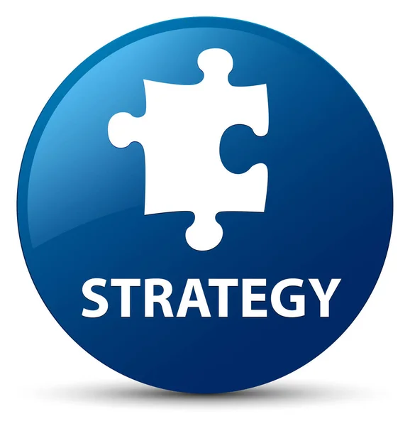 Strategia (icona puzzle) pulsante rotondo blu — Foto Stock