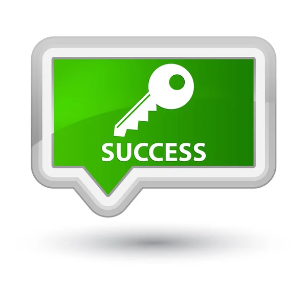 Pulsante di successo (icona chiave) banner verde principale — Foto Stock