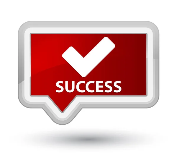 Success (validate icon) prime red banner button — Stock Photo, Image