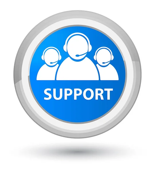 Support (customer care team icon) prime cyan blue round button — Stock Photo, Image