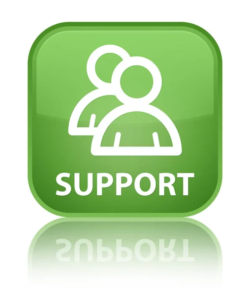 Support (group icon) special soft green square button — Stock Photo, Image