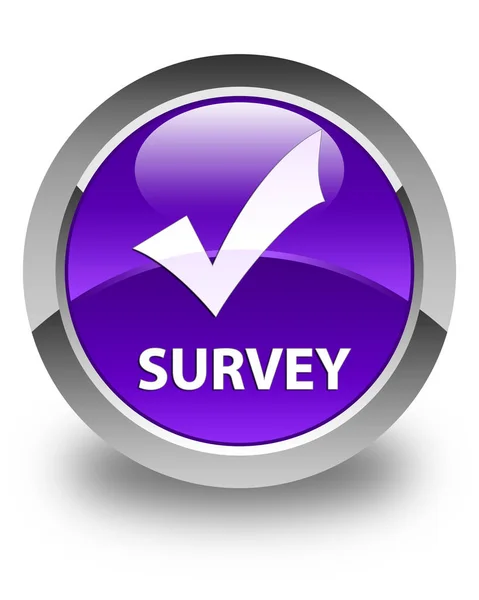 Umfrage (Validierungssymbol) glänzend lila runde Taste — Stockfoto