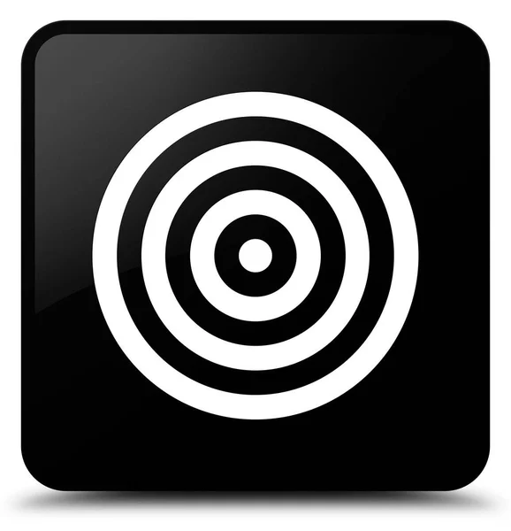 Hedef simgesi siyah kare düğme — Stok fotoğraf