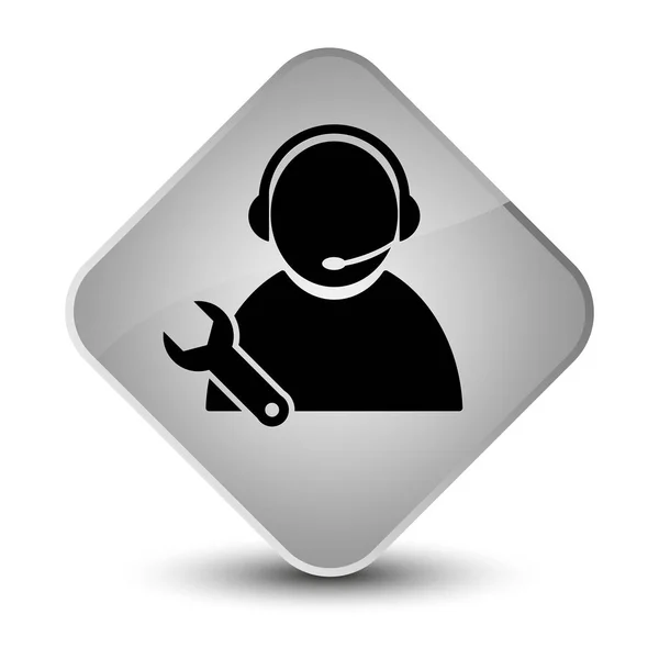 Tech support icon elegant white diamond button — Stock Photo, Image