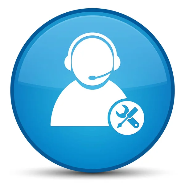 Tech support icon special cyan blue round button — Stock Photo, Image