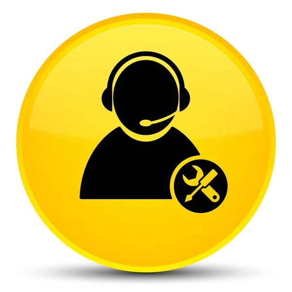 Icono de soporte técnico botón redondo amarillo especial —  Fotos de Stock