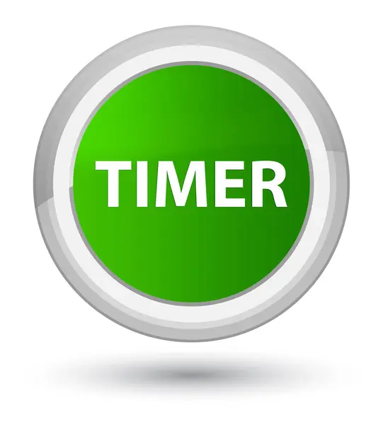 Timer primo pulsante rotondo verde — Foto Stock