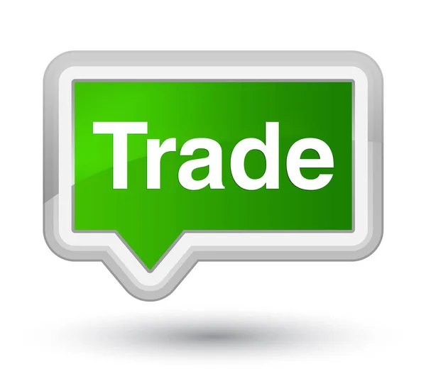 Erstklassige grünes Banner "Handel" — Stockfoto