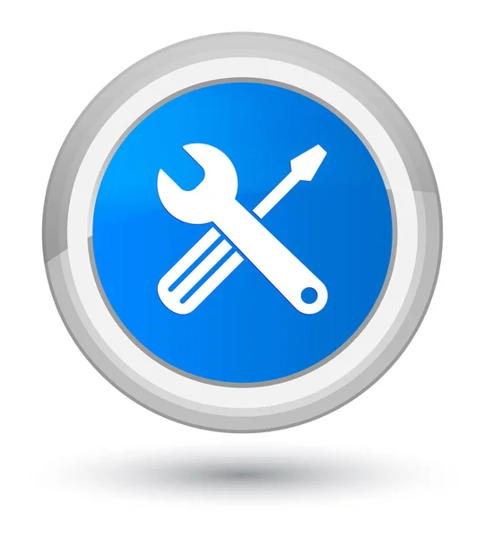 Eszközök ikonra elsődleges cián kék kerek gomb — Stock Fotó