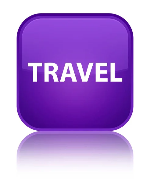 여행 특별 한 보라색 사각형 버튼 — 스톡 사진