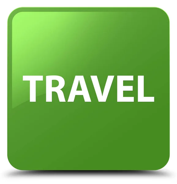 Utazási puha zöld négyzet gomb — Stock Fotó