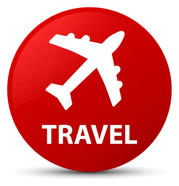 Travel (plane icon) red round button — Stock Photo, Image