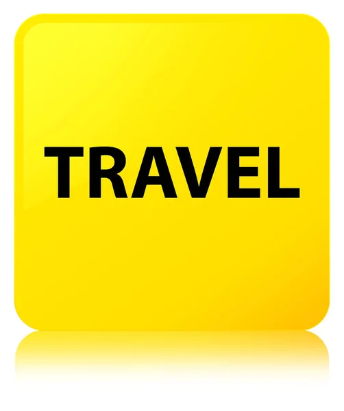 Viagem botão quadrado amarelo — Fotografia de Stock
