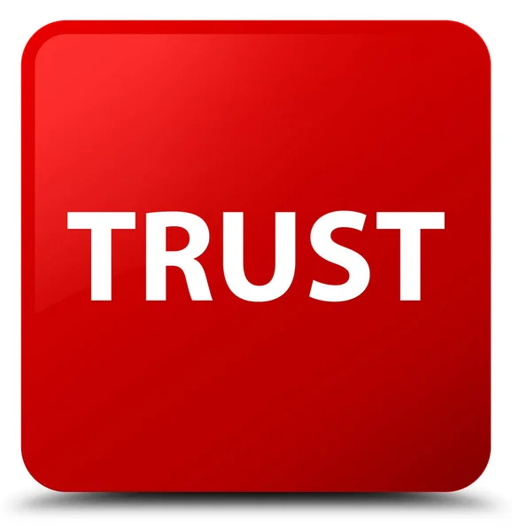 Trust red square button — Stock Photo, Image