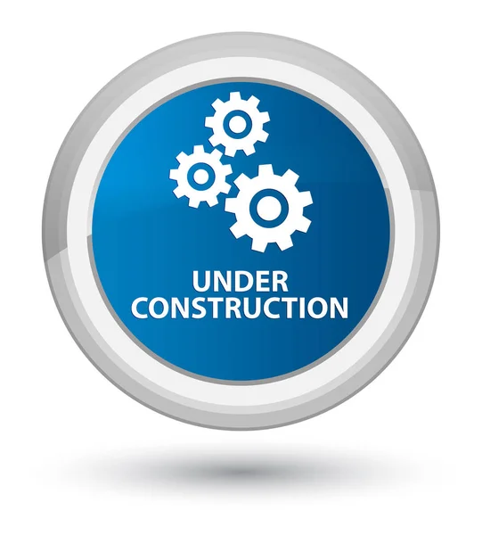 Under construction (gears icon) prime blue round button — Stock Photo, Image