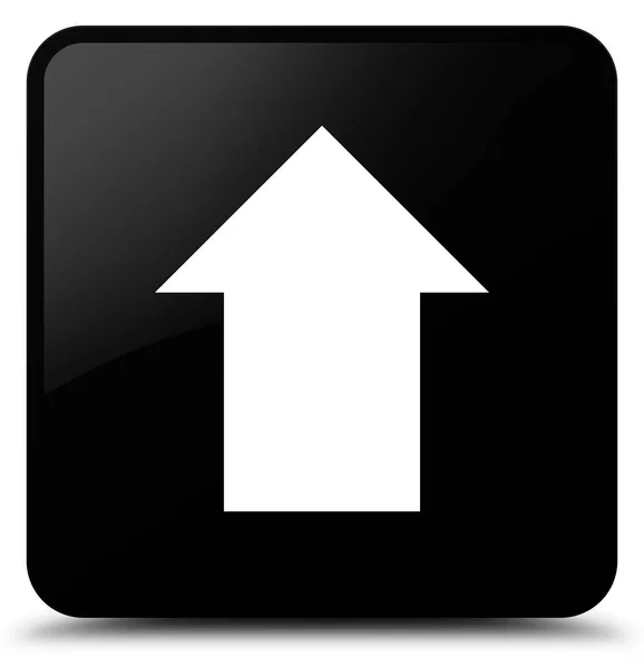 Subir flecha icono negro botón cuadrado —  Fotos de Stock