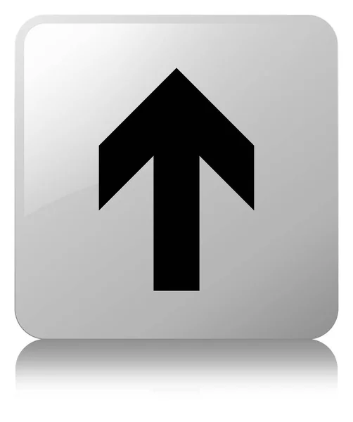 Subir flecha icono blanco botón cuadrado — Foto de Stock