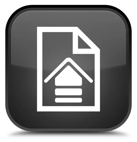 업로드 문서 아이콘 특별 한 검은 사각형 버튼 — 스톡 사진