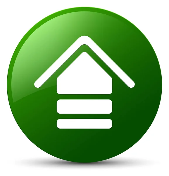 Groene ronde knop pictogram uploaden — Stockfoto