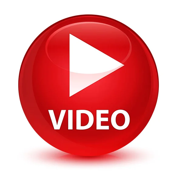 Video glasartade röda runda knappen — Stockfoto