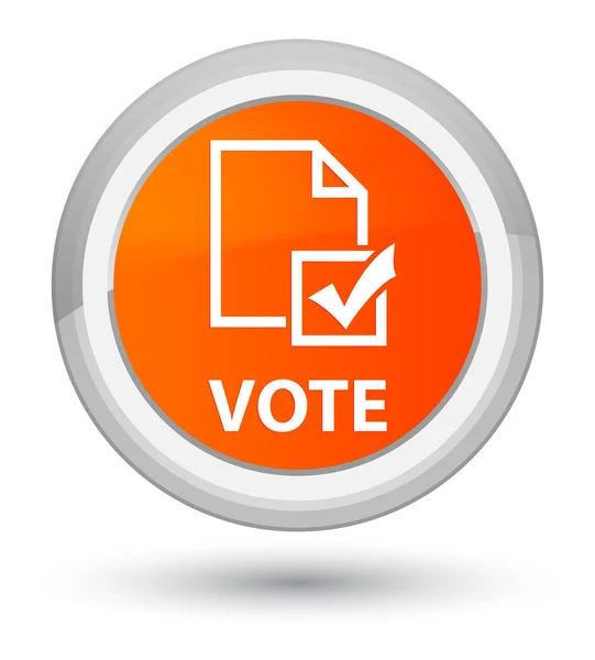 Szavazás (felmérés ikon) prime narancssárga, kerek gomb — Stock Fotó