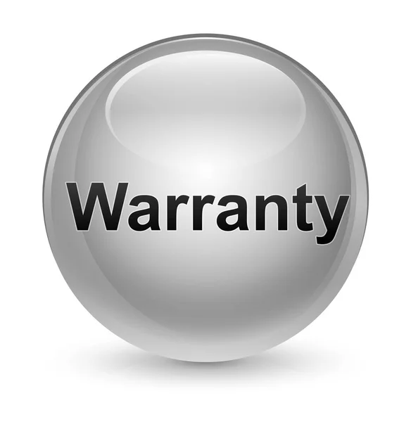 Warranty glassy white round button — Stock Photo, Image