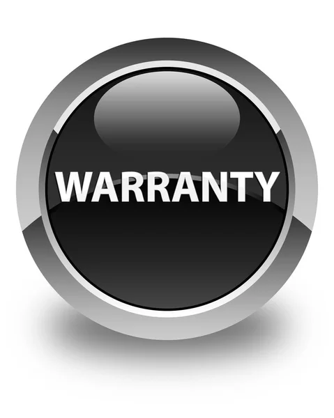 Warranty glossy black round button — Stock Photo, Image