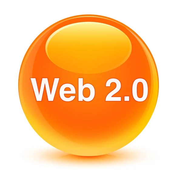 Web 2.0 botón redondo naranja vidrioso —  Fotos de Stock