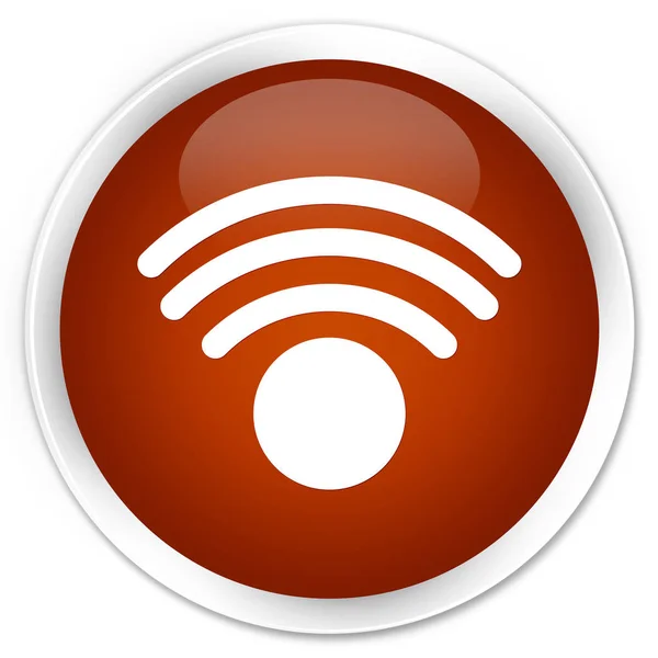 Wifi 图标溢价棕色圆形按钮 — 图库照片
