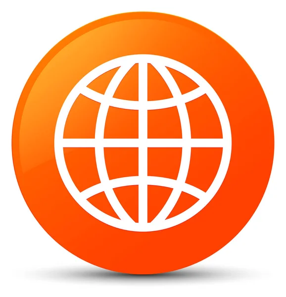 Mondo icona arancione pulsante rotondo — Foto Stock