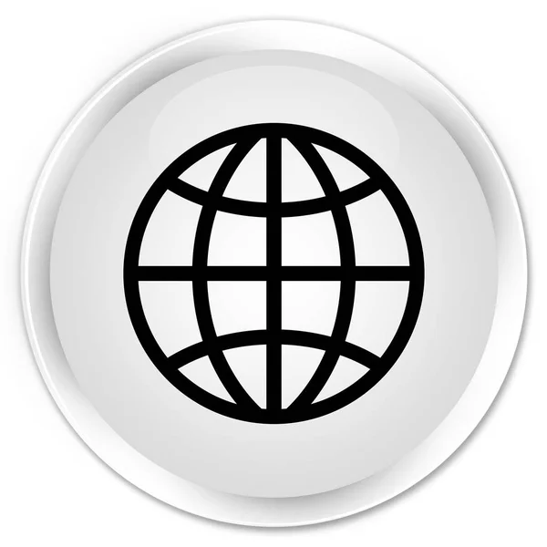 Icône du monde bouton rond blanc premium — Photo