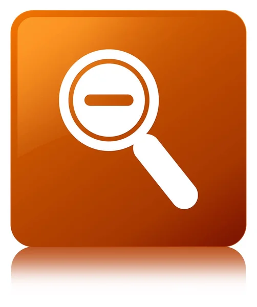 Zoom out icon brown square button — Stock Photo, Image