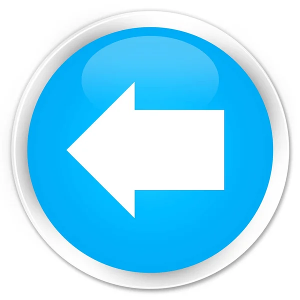 Indietro freccia icona premium ciano blu pulsante rotondo — Foto Stock