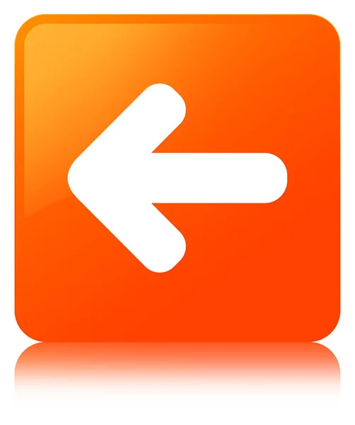 Back arrow icon orange square button — Stock Photo, Image