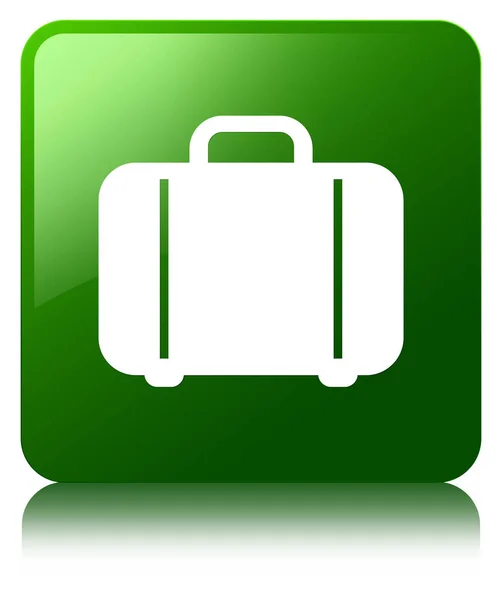Κουμπί τετράγωνο εικονίδιο Πράσινη τσάντα — Φωτογραφία Αρχείου