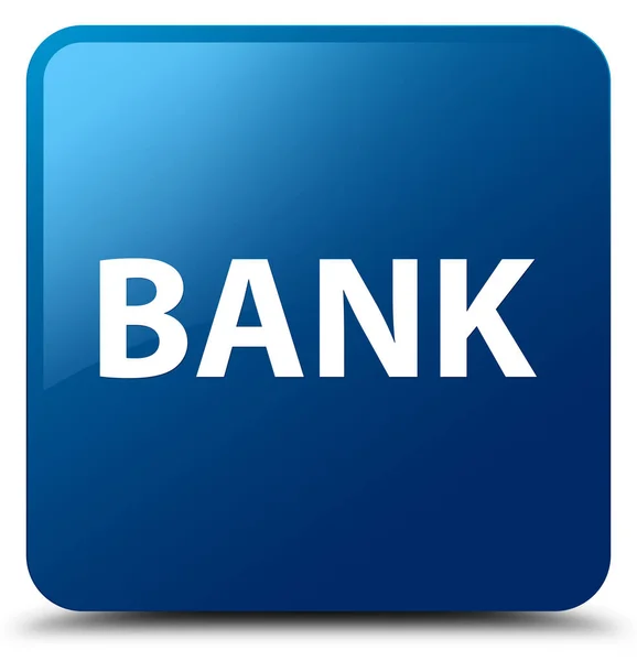Banco azul botón cuadrado — Foto de Stock