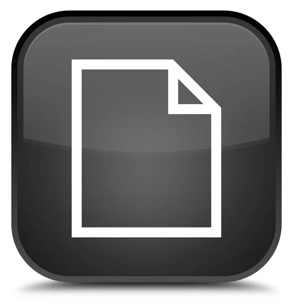 Boş sayfa simgesini özel siyah kare düğme — Stok fotoğraf