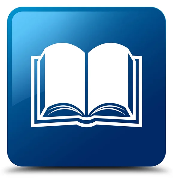Boken ikonen blå fyrkantiga knappen — Stockfoto