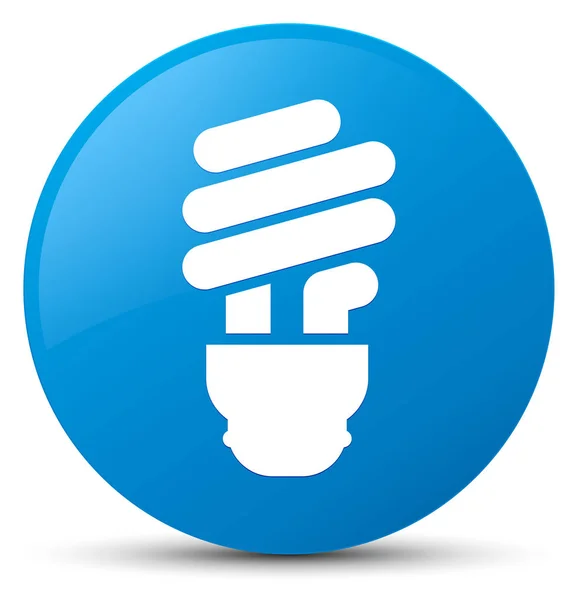 Bulb icon cyan blue round button — Stock Photo, Image