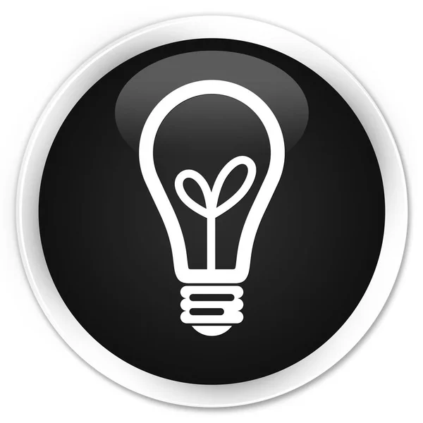 電球アイコン プレミアム ブラック ラウンド ボタン — ストック写真