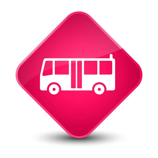 Tombol berlian merah muda ikon bus elegan — Stok Foto