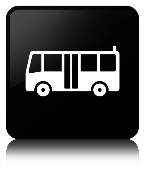 Autobus czarny ikona przycisku kwadrat — Zdjęcie stockowe