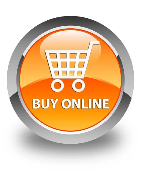 Kaufen Sie online glänzend orange runden Knopf — Stockfoto